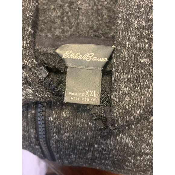 Eddie Bauer XXL Outdoor Hooded Sweatshirt Jacket Black Casual Fall Winter - Picture 4 of 8